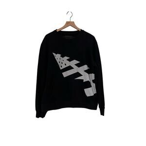 Jay Z Roc Nation Paper Panes Black Gray Graphic Print Sweatshirt Size Large